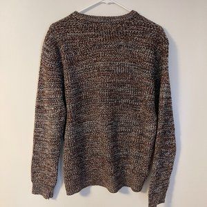 Brave Soul Three Color Twist Sweater in Black Brown & Ecru - Size M